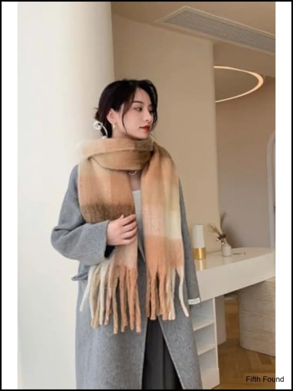 Warm Winter Scarf Long Shawl Thick Blanket Wrap Plaid
